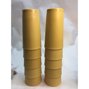 Vintage Tupperware Harvest Gold 12 oz Textured Tumblers Cups #873 Set of 10 B1